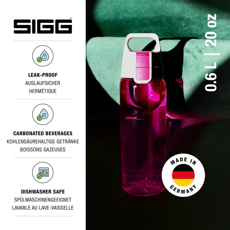 Sigg - Tritan Sports Water Bottle - Total Color Berry - Leakproof - Featherweight and Shatter-Proof Tritan Plastic - Dishwasher Safe - BPA Free - 20 Oz - Image 2